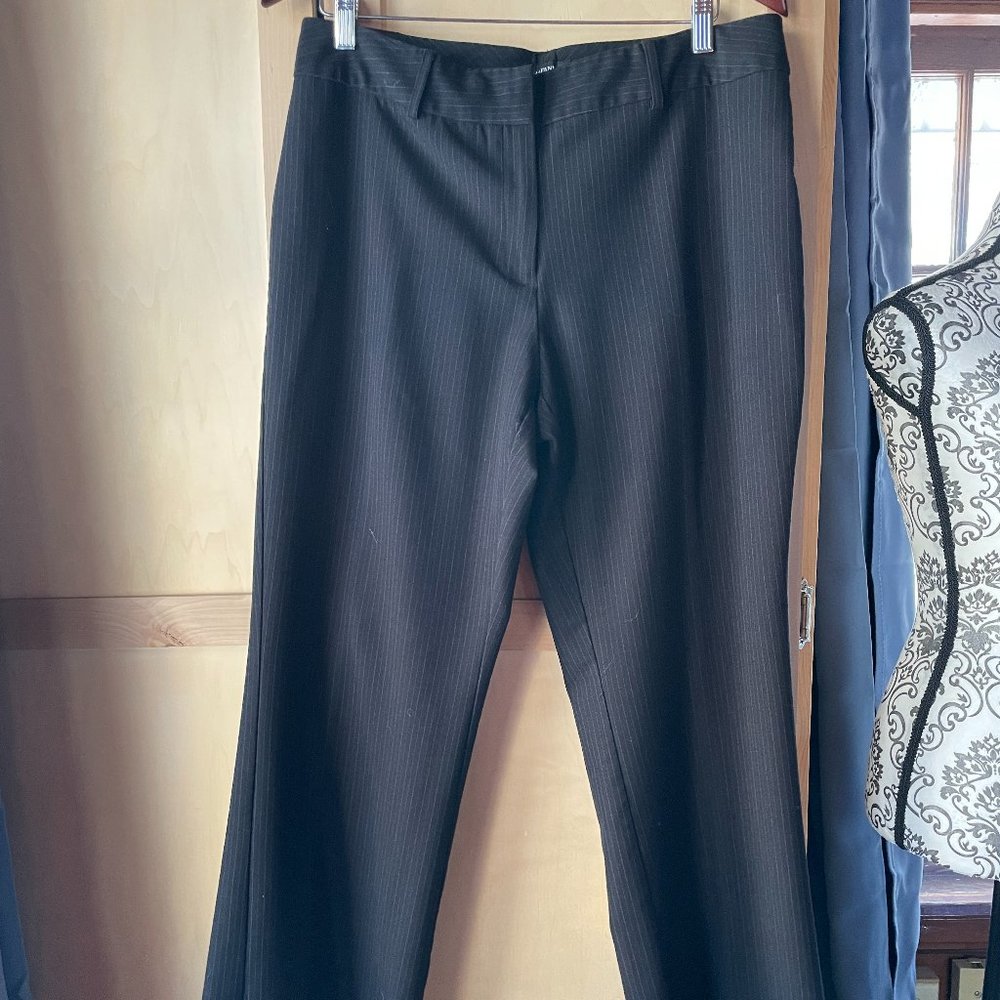 Alfani Black Pinstriped Trousers, Size 12